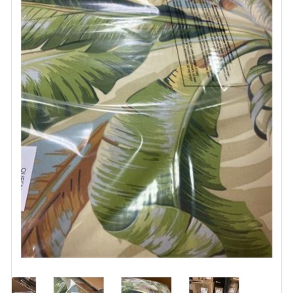Tommy Bahama Palmiers 4-Pce. Green Botanical Cotton  Comforter Set Sz Cal King - Picture 3 of 4